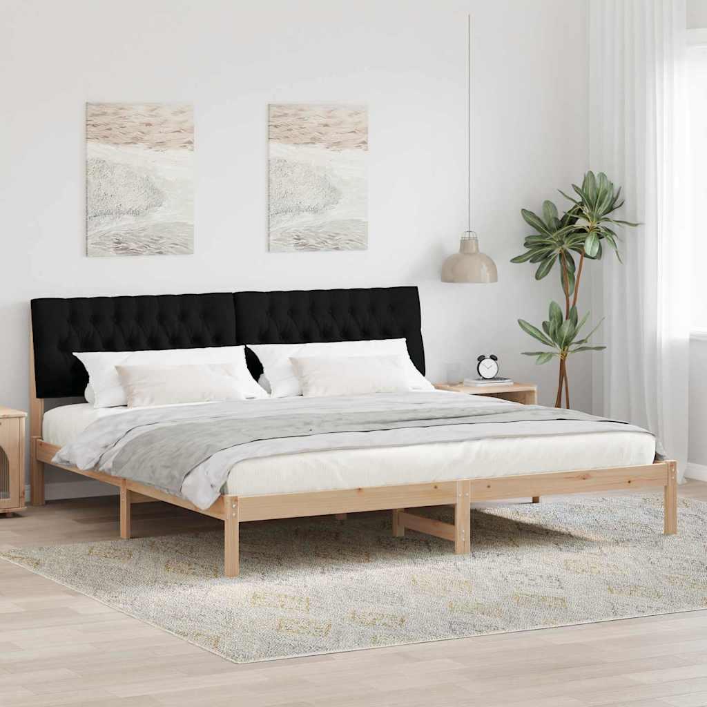 Sengestel med Polstret Hovedgavl Brun 200 x 200 cm billede