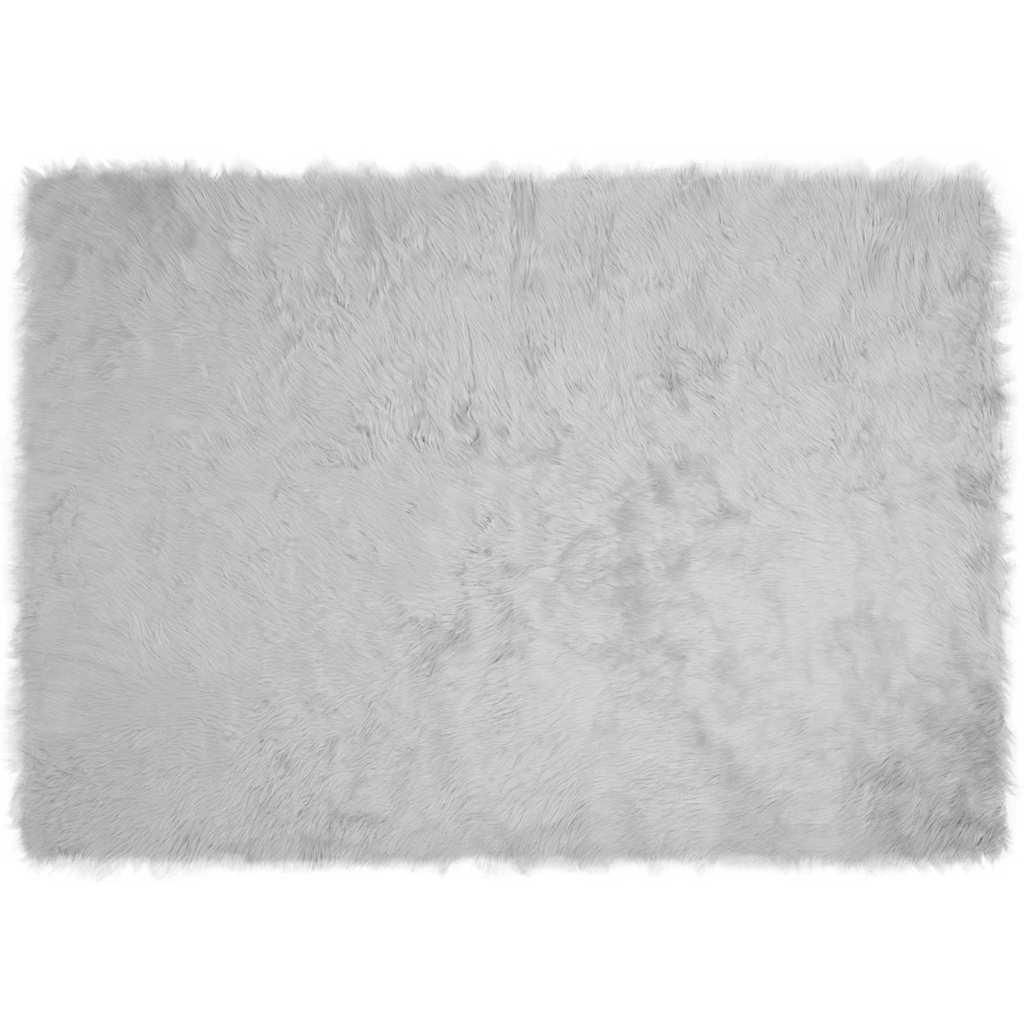Falsk Fåreskind Tæppe Grå 140 x 200 cm Polyester billede