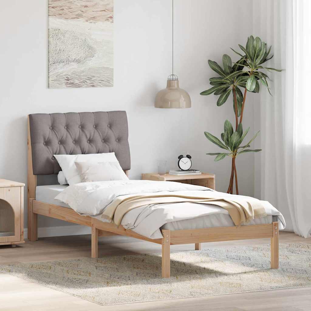 Sengestel med Polstret Hovedgavl Brun 75 x 190 cm billede