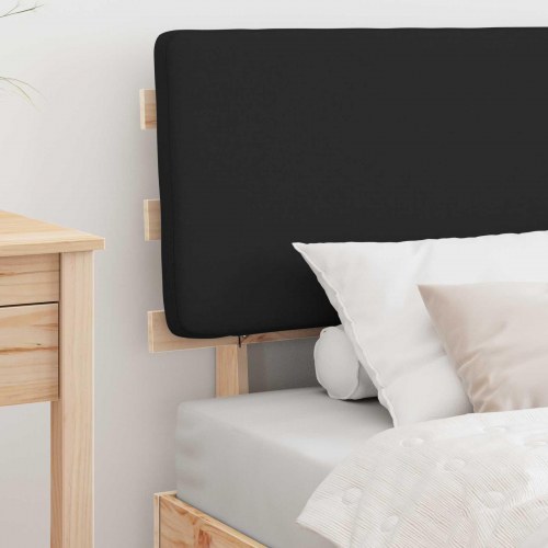 Sengestel med polstret hovedgavl - sort 90 x 190 cm