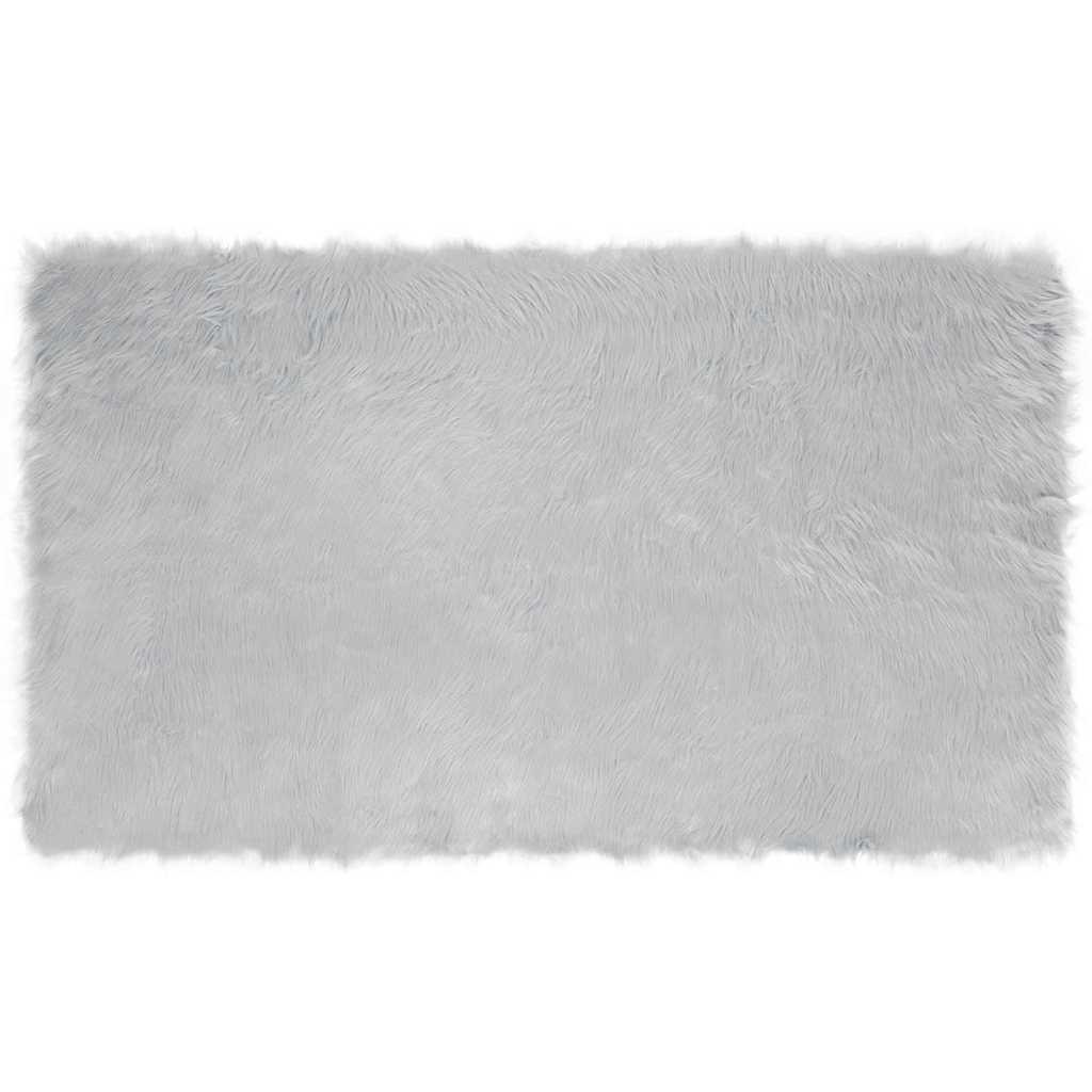 Falsk Fåreskind Tæppe Grå 200 x 100 cm Polyester billede