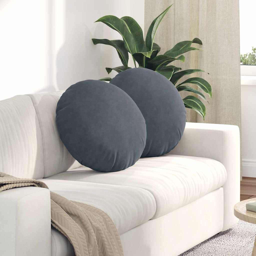 Sædepuder 2 stk Mørkegrå Ø 40 x 13 cm Fløjl billede