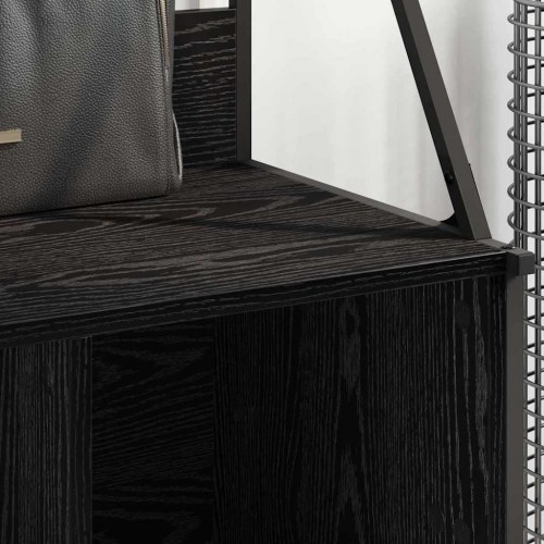 Tøjstativ med skoopbevaring - sort eg, 100 x 41 x 184 cm