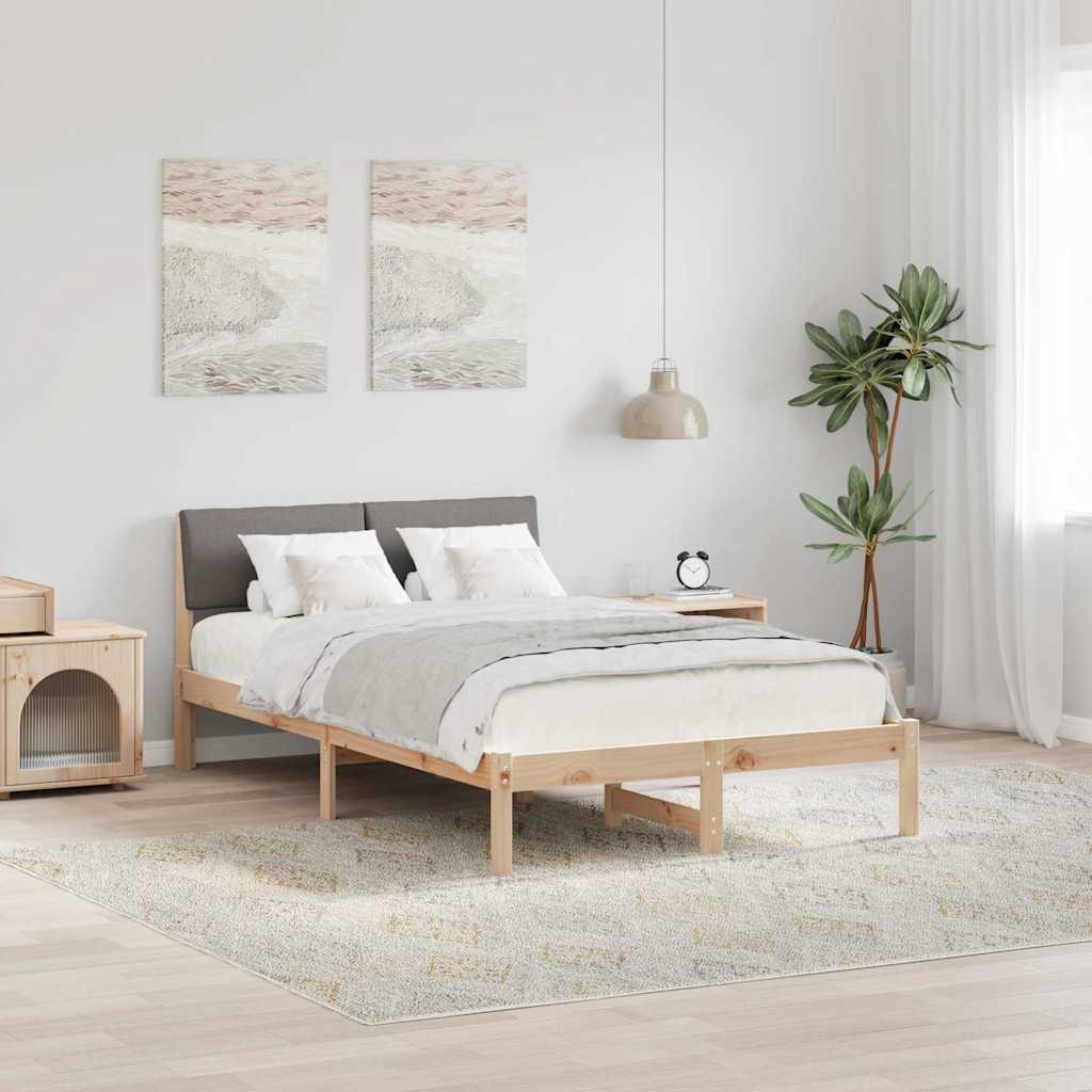 Sengestel Brun og taupe 120 x 200 cm Massivt fyrretræ billede
