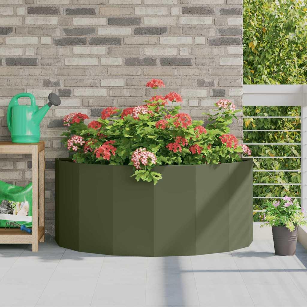 Plantekasse Oliven grøn 120 x 60 x 50 cm Stål billede