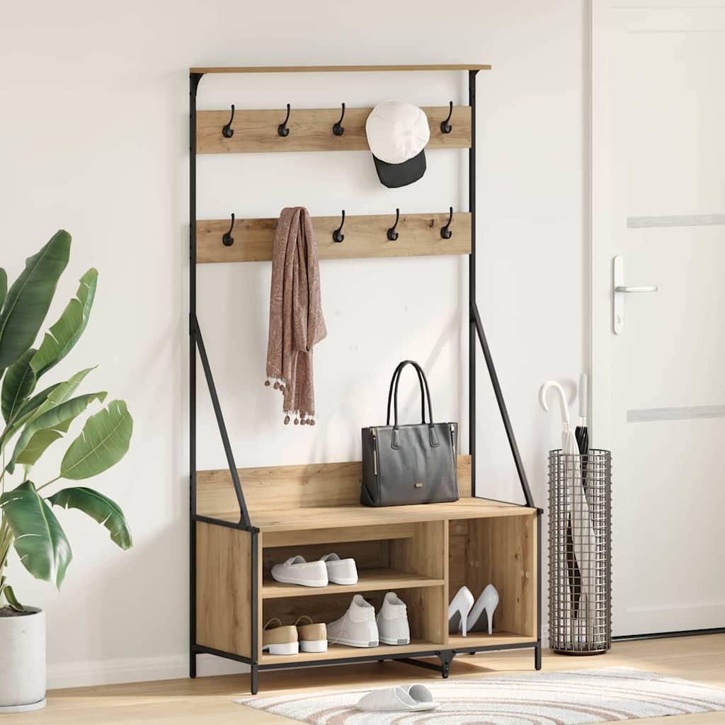 Tøjstativ Artisan Egetræ 100 x 41 x 184 cm Konstrueret træ billede