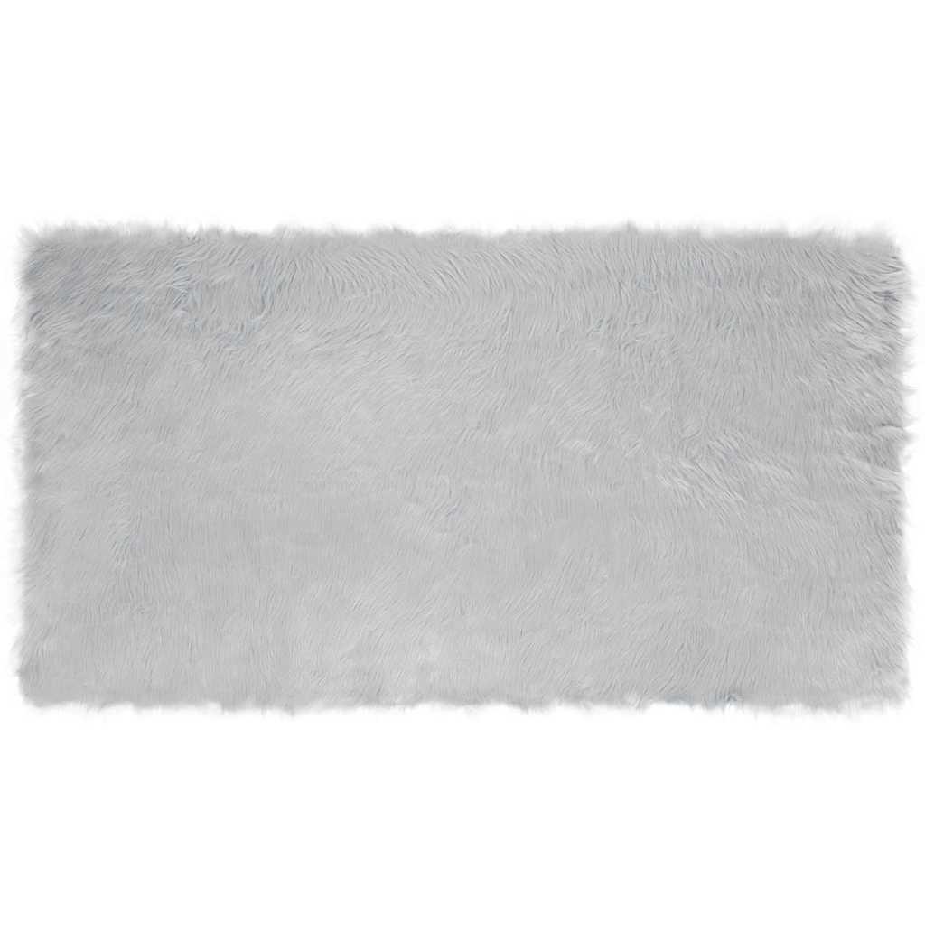 Falsk Fåreskind Tæppe Grå 60 x 110 cm Polyester billede