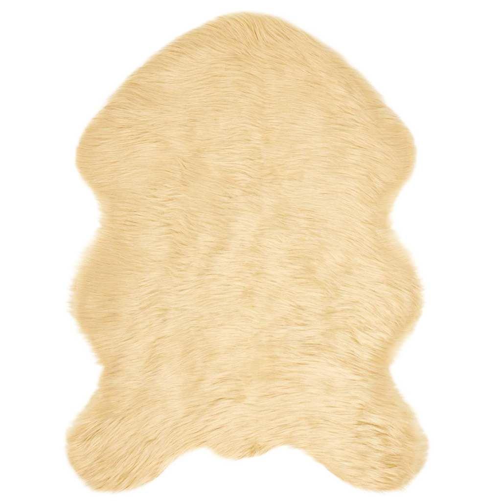 Falsk Fåreskind Tæppe Creme 80 x 120 cm Polyester billede