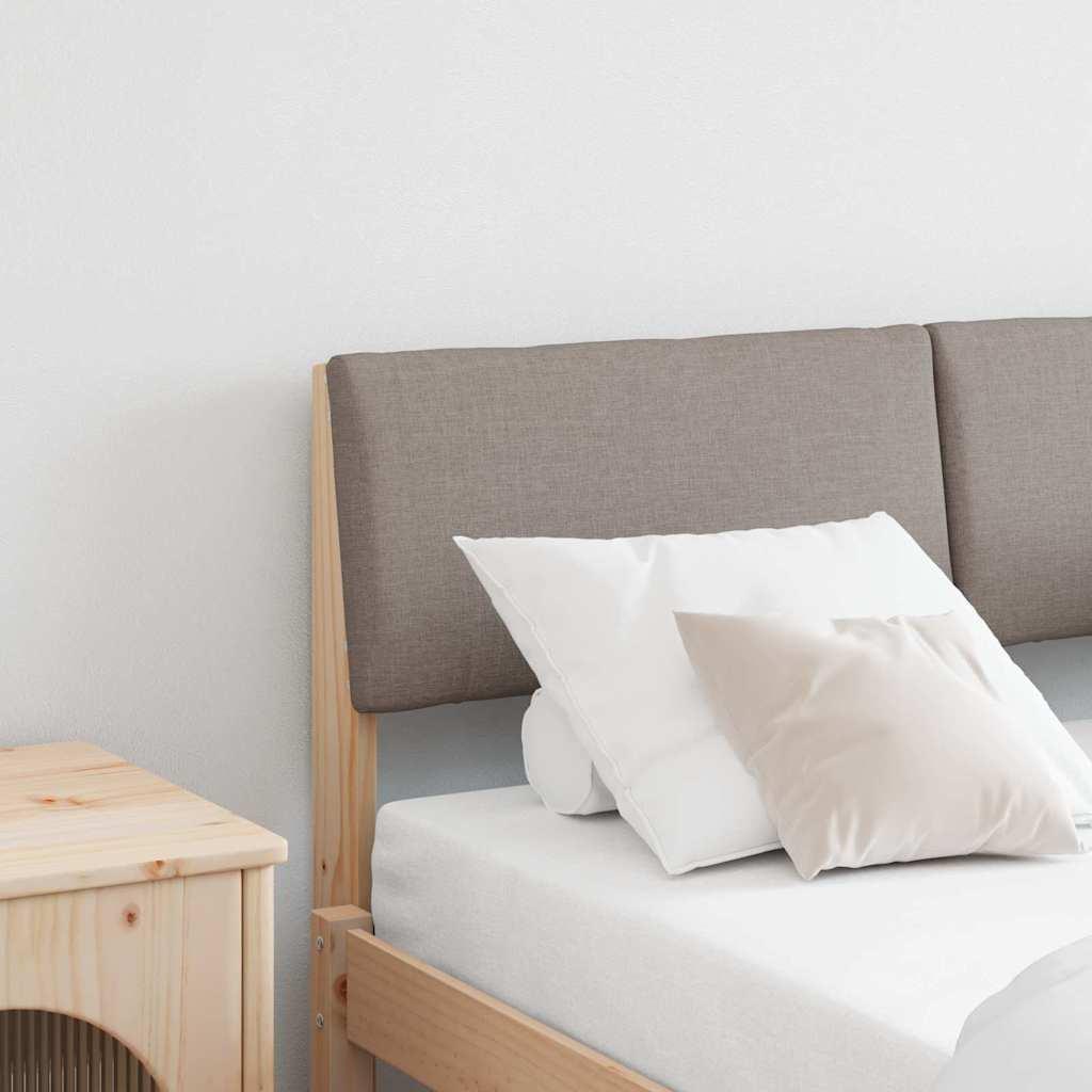 Polstret sengegavl Gråbrun 120 cm Massiv fyrretræ billede