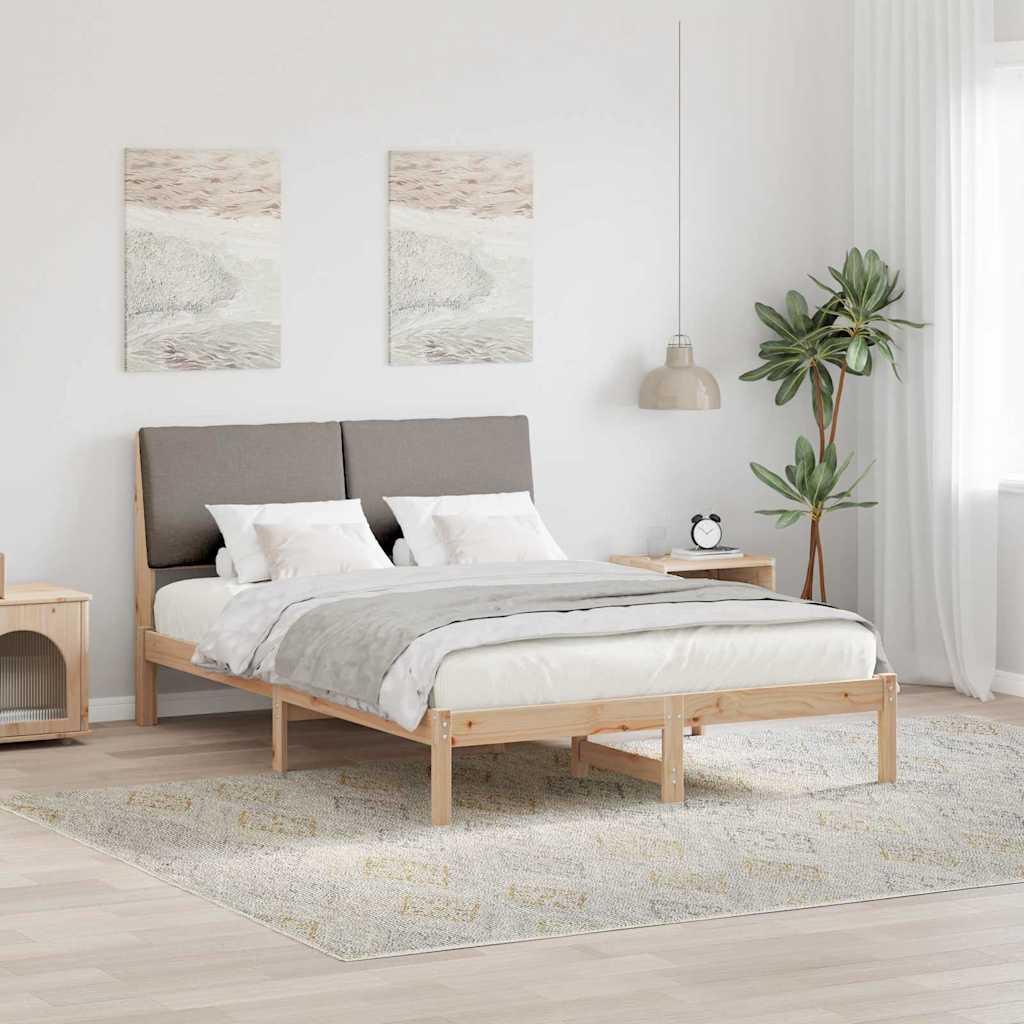 Sengestel Brun og taupe 160 x 200 cm Massivt fyrretræ billede