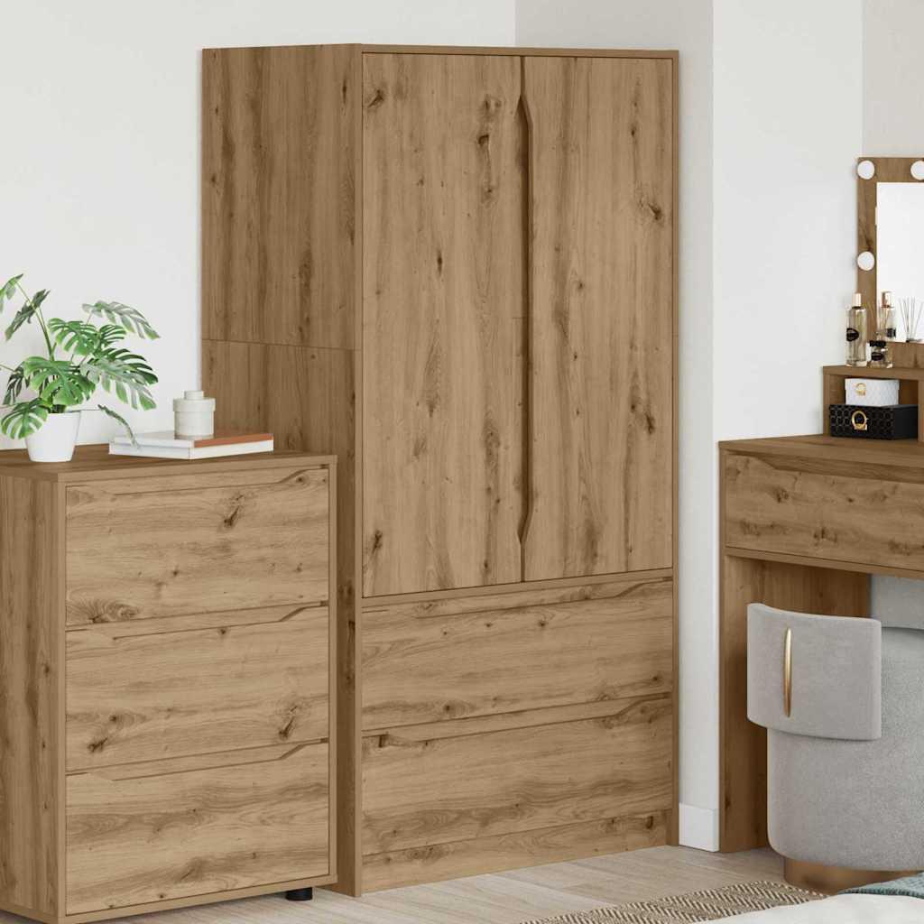 Badeværelsesskab med skuffe Artisan Egetræ 79,5 x 49 x 156 cm billede