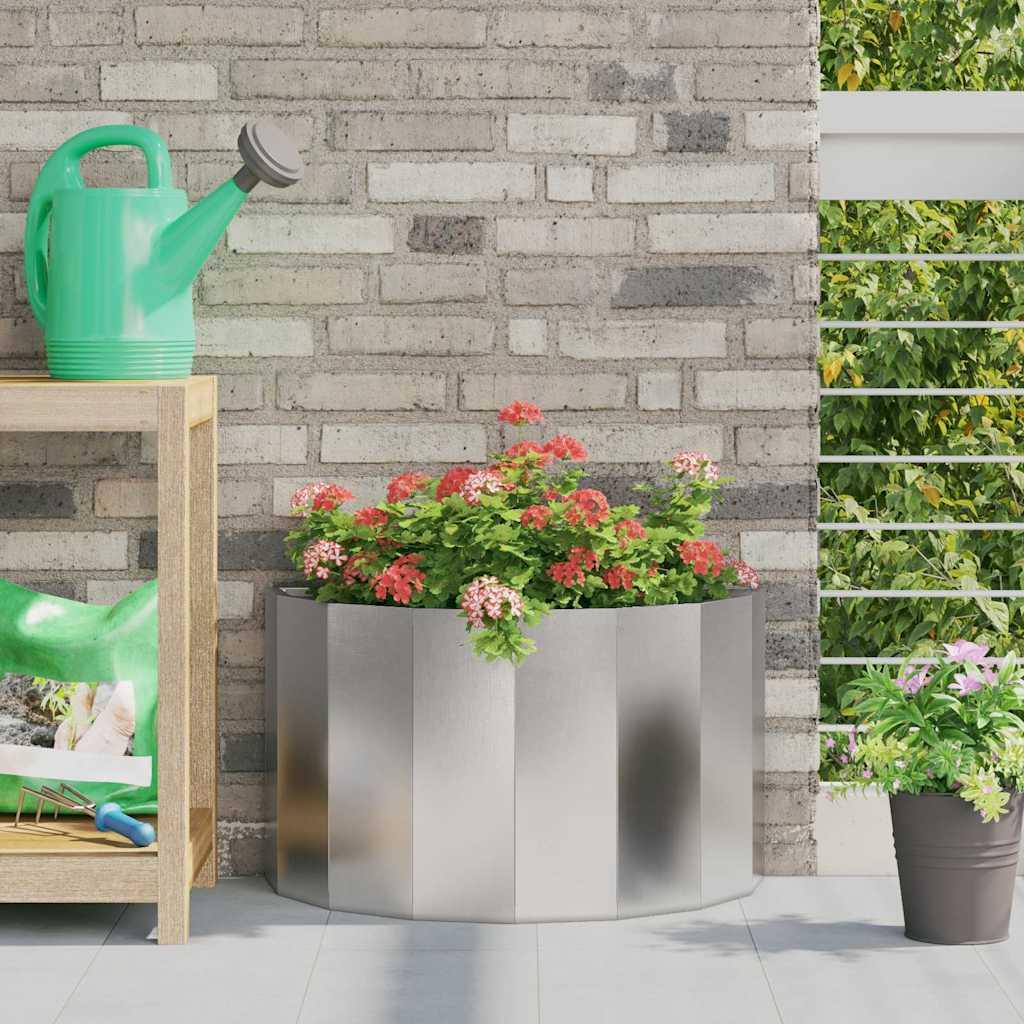 Plantekasse Sølv 60 x 30 x 35 cm Rustfrit stål billede