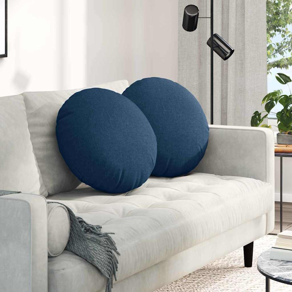 Sædepuder 2 stk Blå Ø50 x 19 cm Stof billede