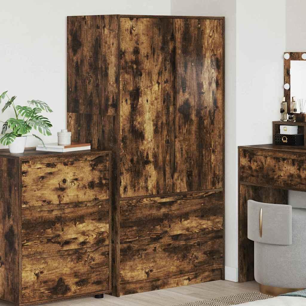 Badeværelsesskab Røget eg 79,5 x 49 x 156 cm Konstrueret træ billede