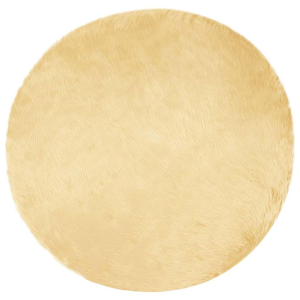 Falsk Fåreskind Tæppe Creme 100 x 100 cm Polyester billede