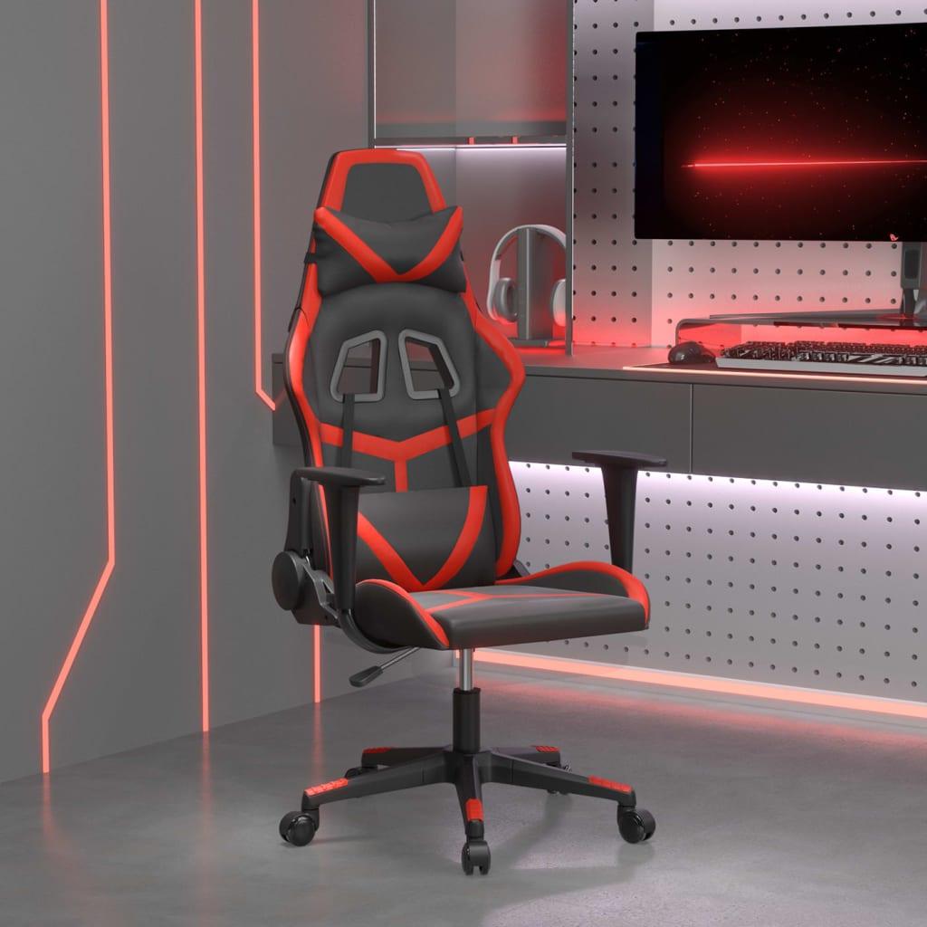 Gamingstol kunstlæder sort og rød billede