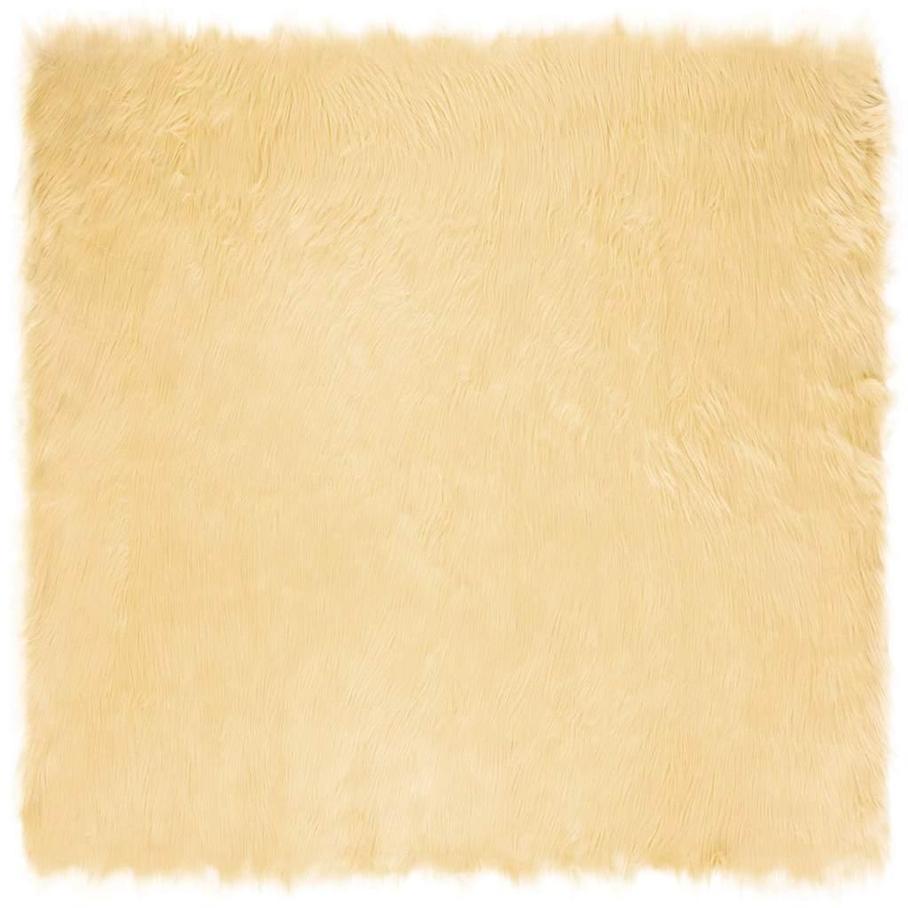 Falsk Fåreskind Tæppe Creme 160 x 160 cm Polyester billede