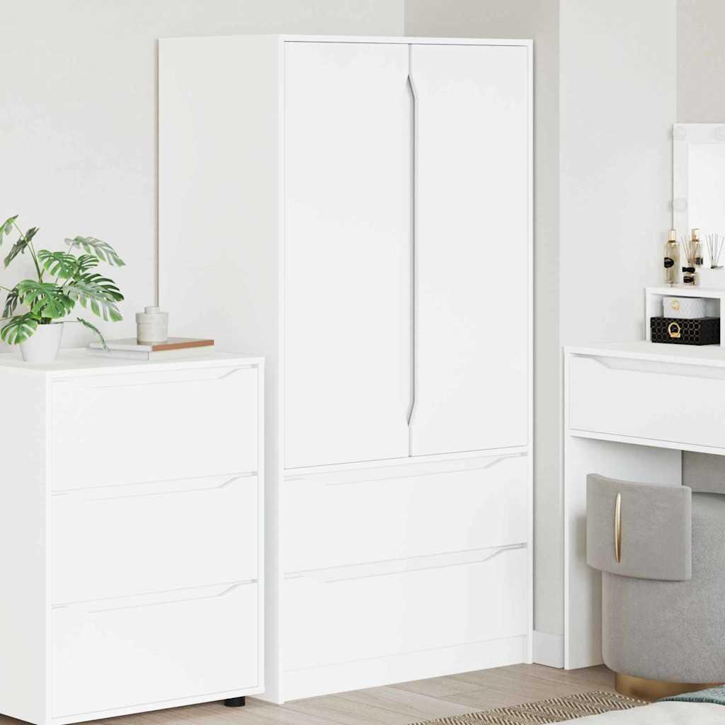 Badeværelsesskab Hvid 79,5 x 49 x 156 cm Konstrueret træ billede
