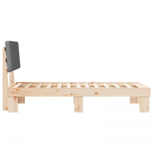 Sengeramme med polstret hovedgavl - mørkegrå 100 x 200 cm