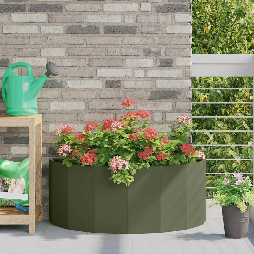 Plantekasse Oliven grøn 90 x 45 x 35 cm Stål billede