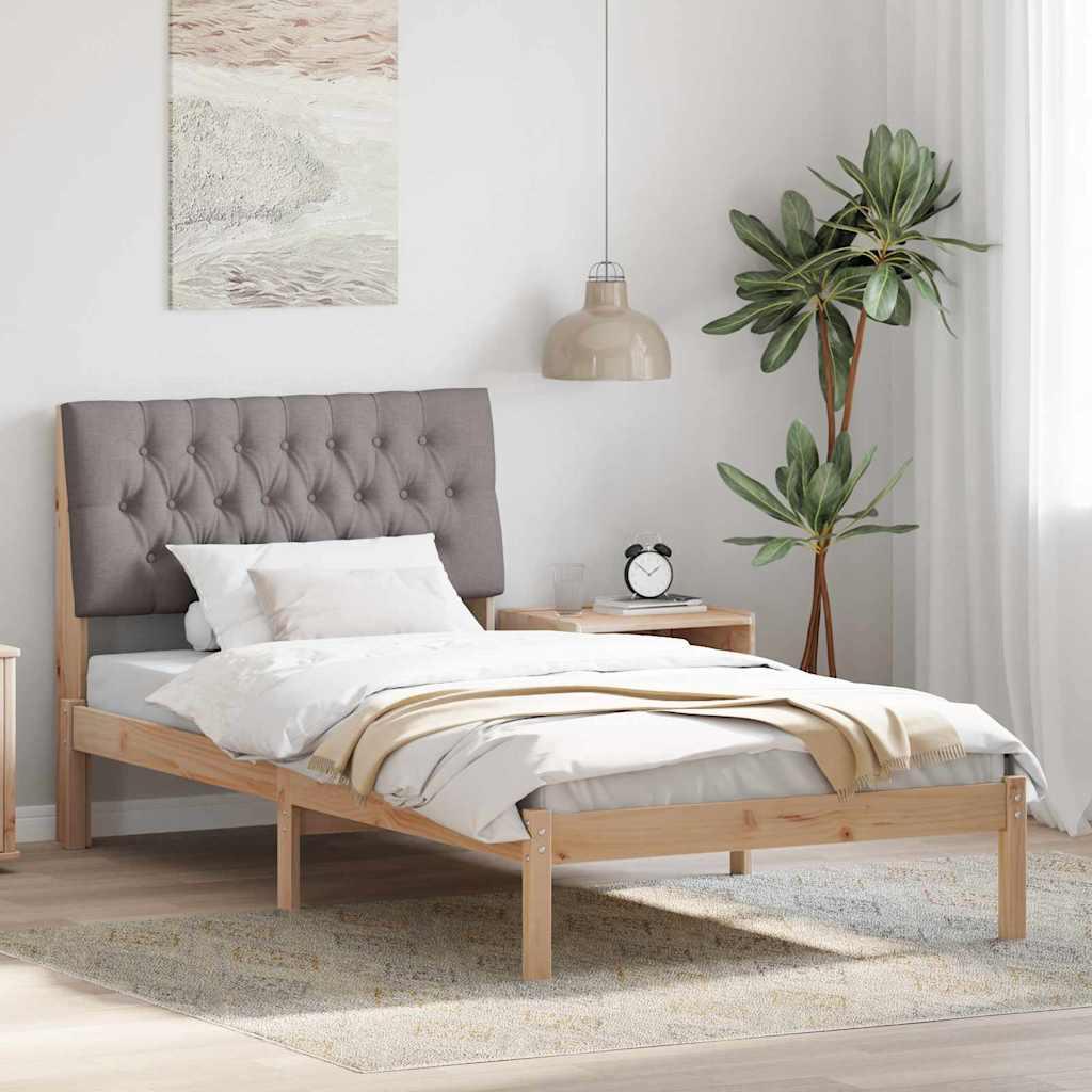 Sengestel med Polstret Hovedgavl Brun 100 x 200 cm billede