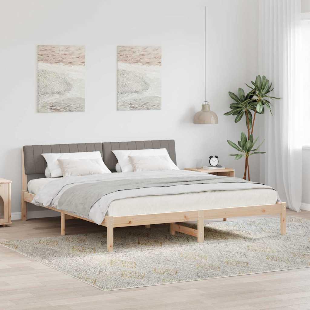 Sengestel Brun og taupe 180 x 200 cm Massivt fyrretræ billede
