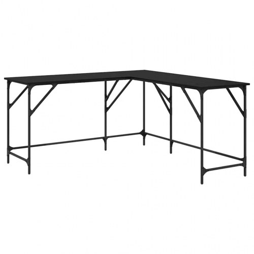 L-formet hjørneskrivebord - sort eg, 149 x 149 cm