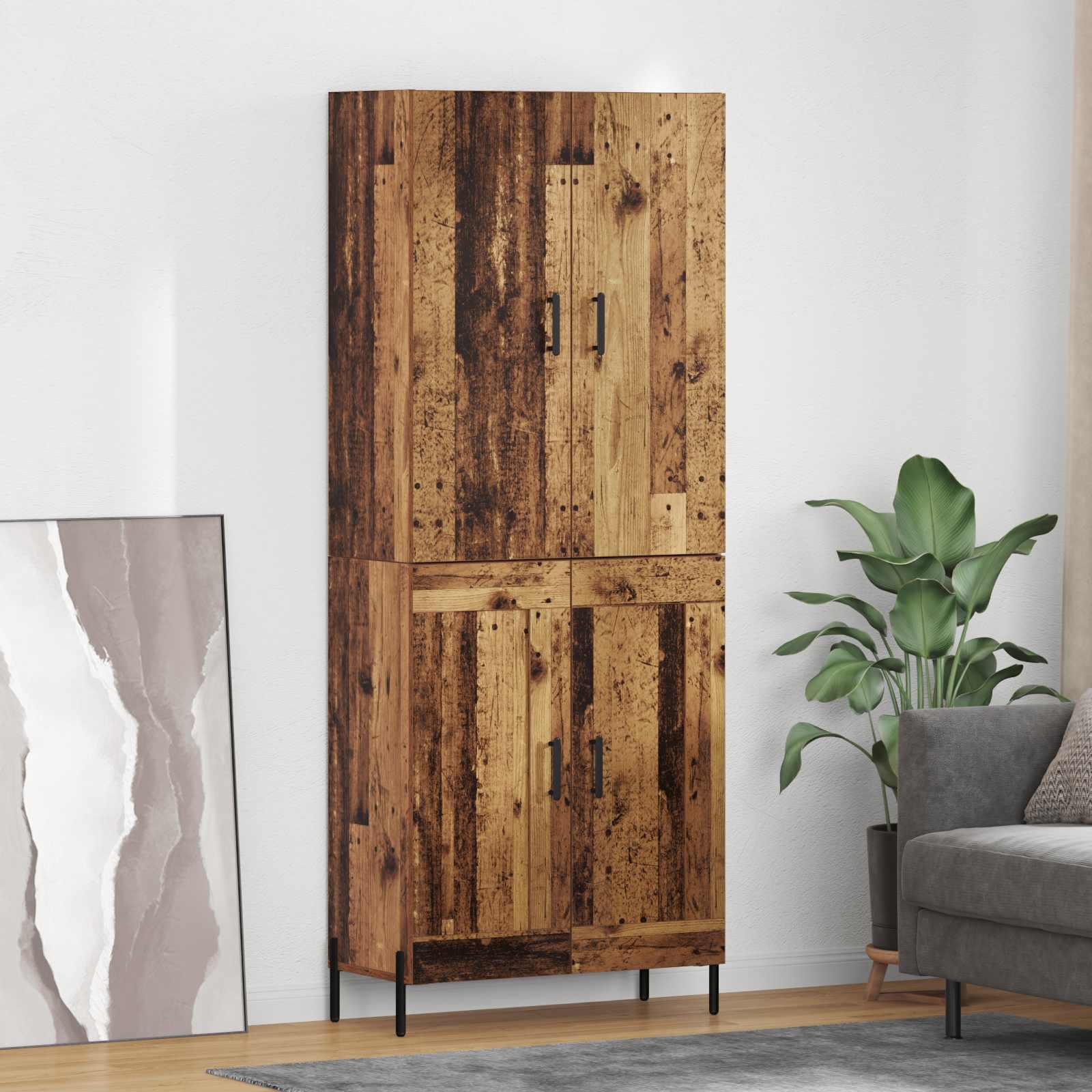 Highboard Gammelt træ 69,5 x 34 x 180 cm Konstrueret træ billede