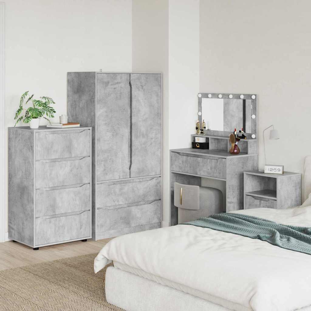 Opbevaringsskabe 2 stk Beton Grå 60 x 48 x 105 cm billede