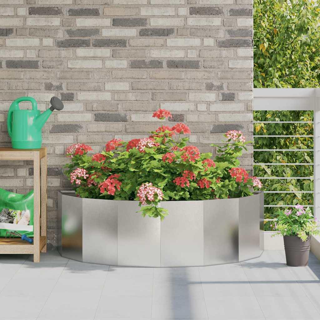 Plantekasse Sølv 120 x 60 x 35 cm Rustfrit stål billede