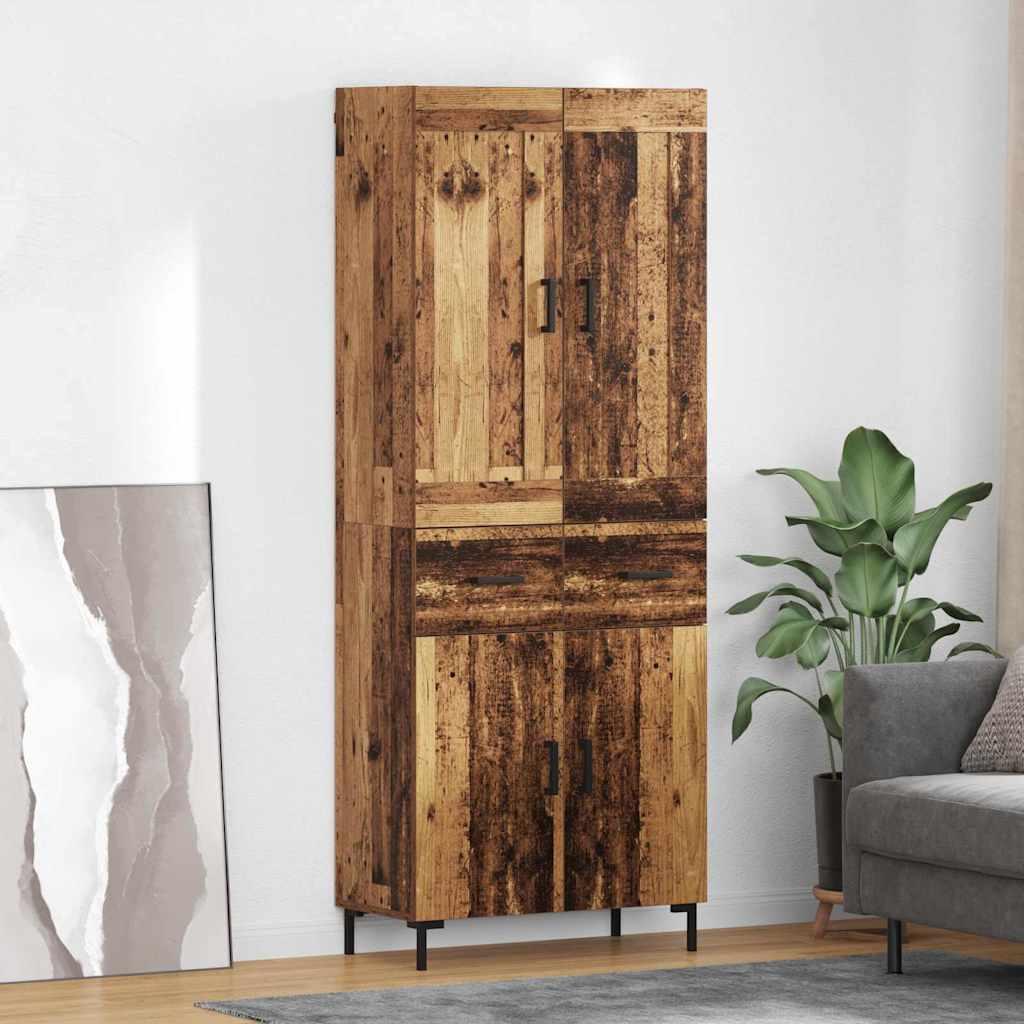 Highboard Gammelt træ 69,5 x 34 x 180 cm Konstrueret træ billede