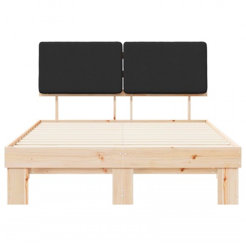Sengestel med polstret hovedgavl - sort 135 x 190 cm