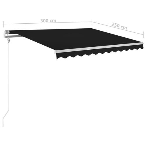 Markise 300x250 cm automatisk betjening antracitgrå