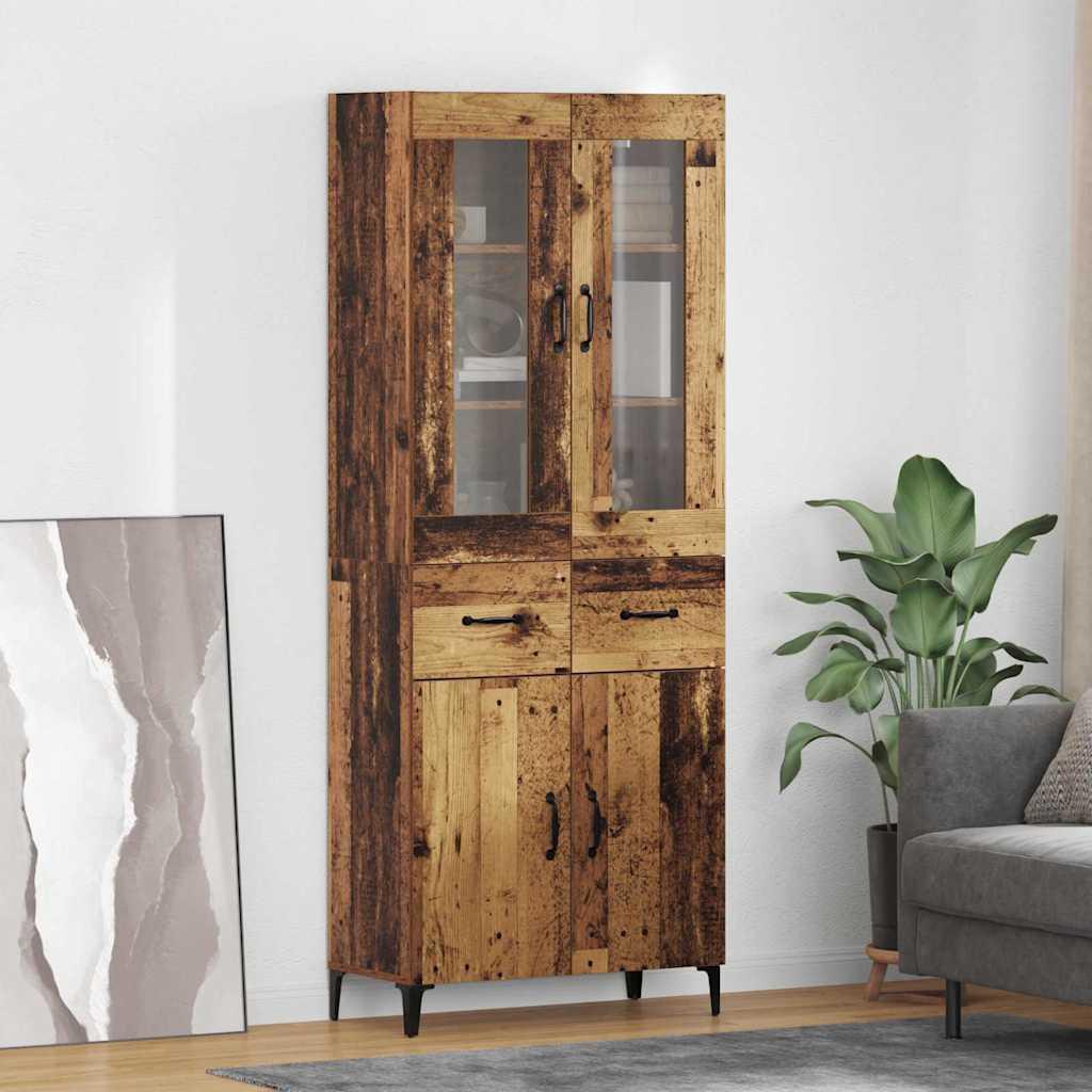 Highboard Gammelt træ 69,5 x 34 x 180 cm Konstrueret træ billede