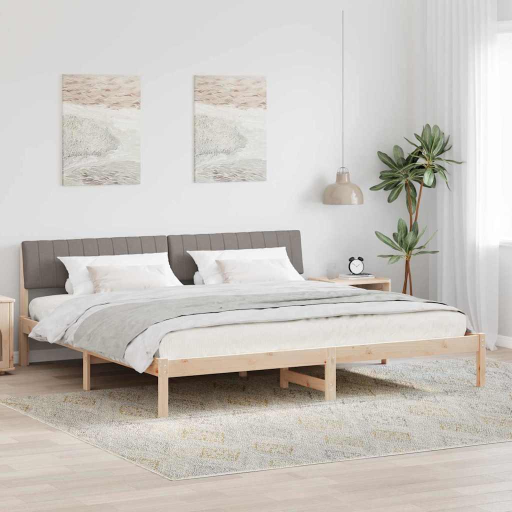 Sengestel Brun og taupe 200 x 200 cm Massivt fyrretræ billede