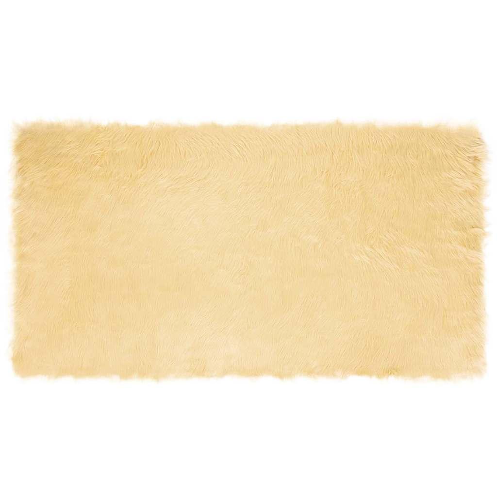 Falsk Fåreskind Tæppe Creme 60 x 110 cm Polyester billede