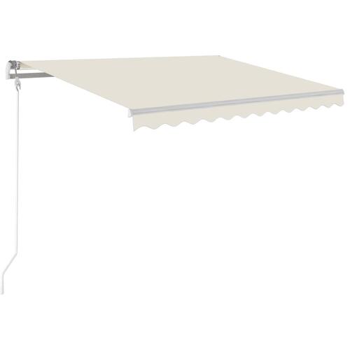 Markise m. LED + vindsensor 300x250 cm automatisk cremefarvet