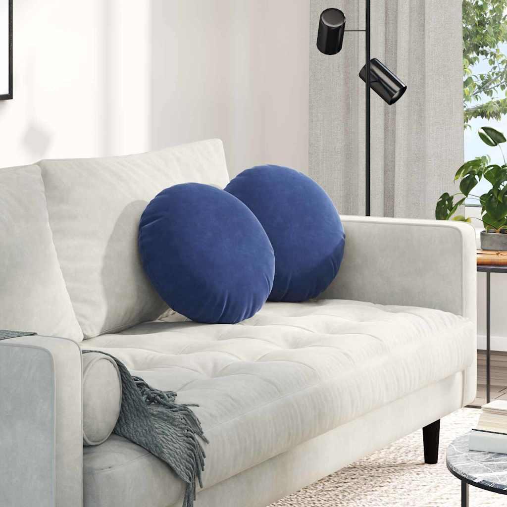Sædepuder 2 stk Politi blå Ø 40 x 13 cm Fløjl billede