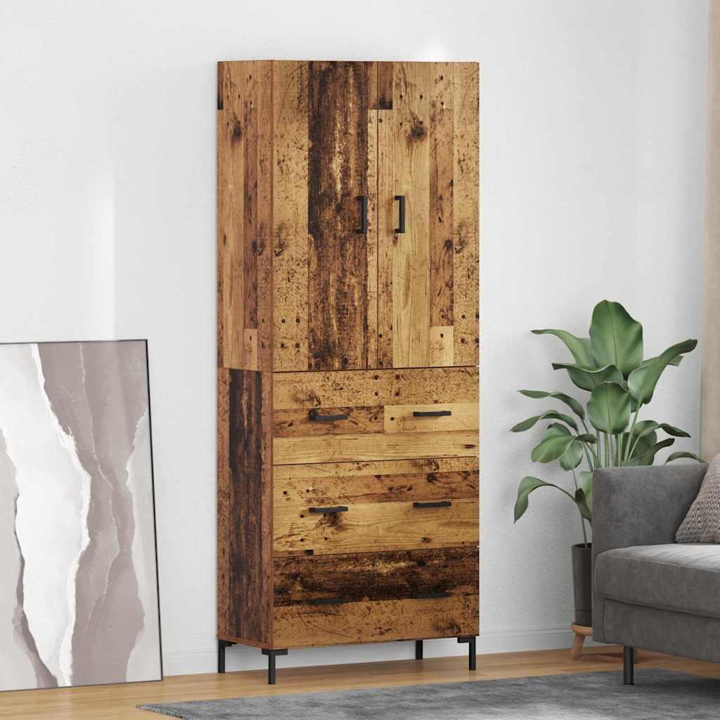 Highboard Gammelt træ 69,5 x 34 x 180 cm Konstrueret træ billede