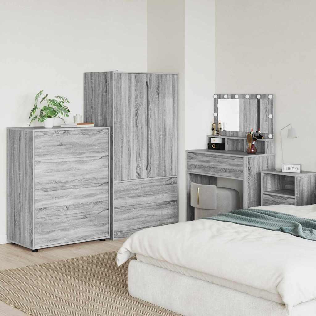 Opbevaringsskabe 2 stk Grå Sonoma 80 x 48 x 105 cm billede