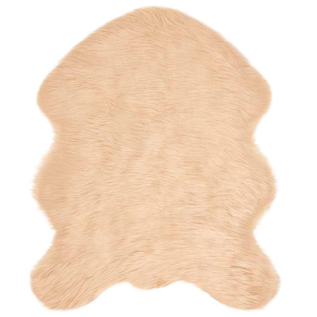 Falsk Fåreskind Tæppe Beige 50 x 80 cm Polyester billede
