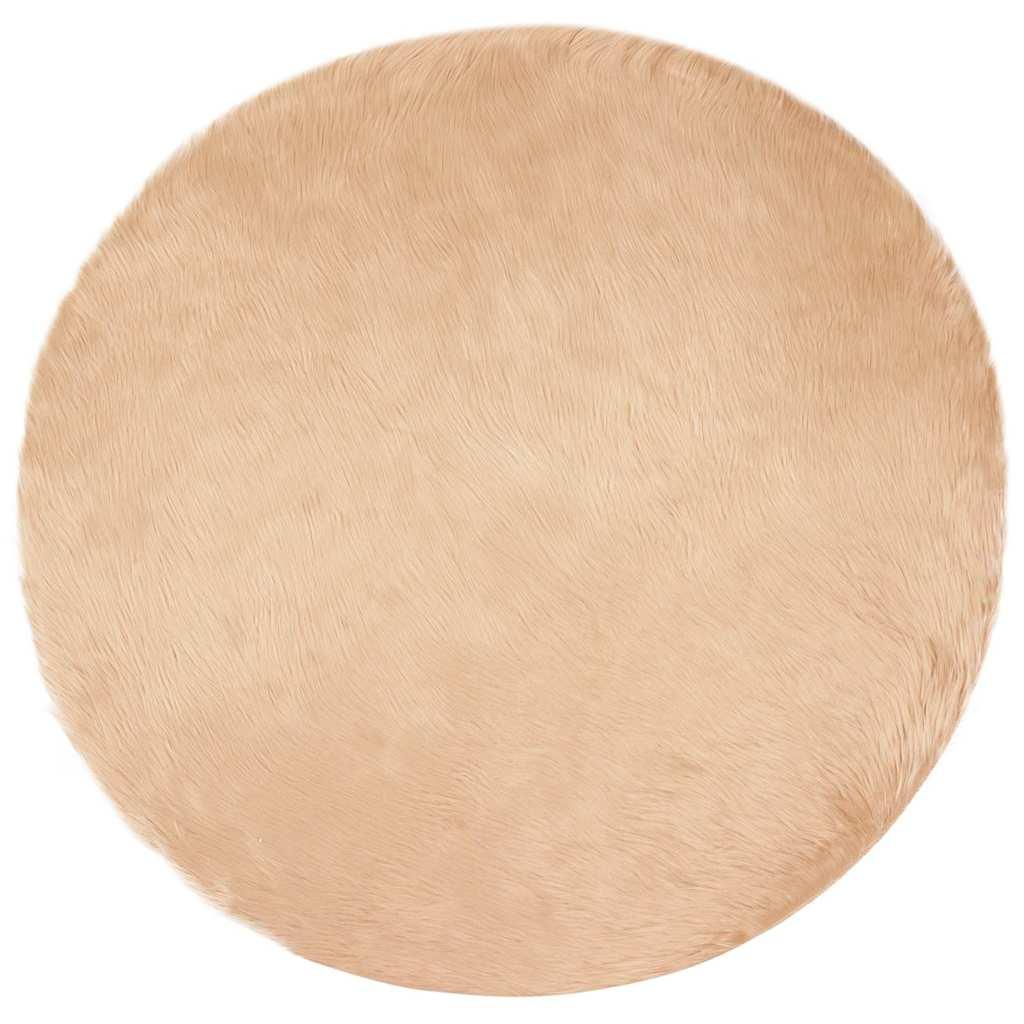 Falsk Fåreskind Tæppe Beige 160 x 160 cm Polyester billede