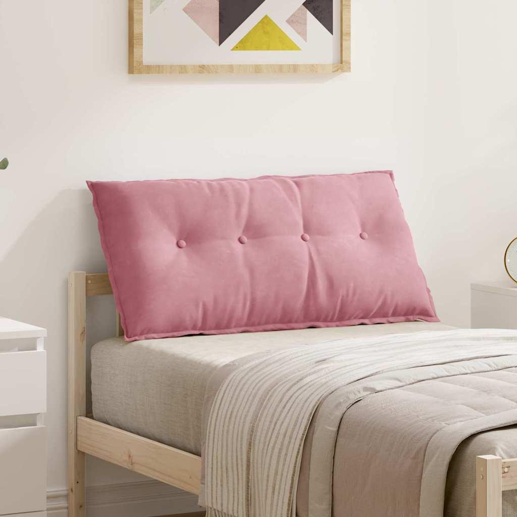 Rygpude Lyserød 100 x 50 cm Velourstof billede
