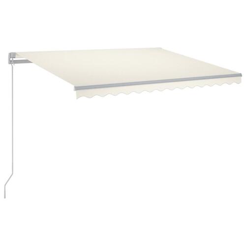 Markise m. LED 350x250 cm manuel betjening cremefarvet