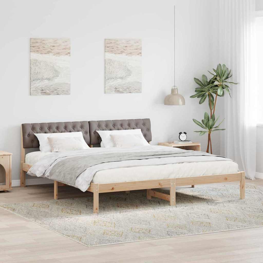 Sengestel Brun og taupe 180 x 200 cm Massivt fyrretræ billede