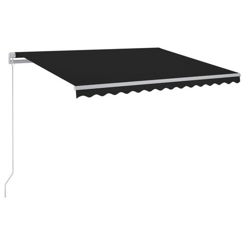 Markise m. LED-lys 350x250 cm manuel betjening antracitgrå