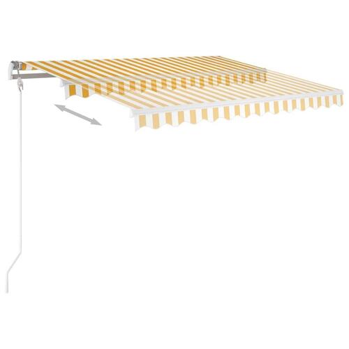 Markise 350x250 cm automatisk betjening gul og hvid