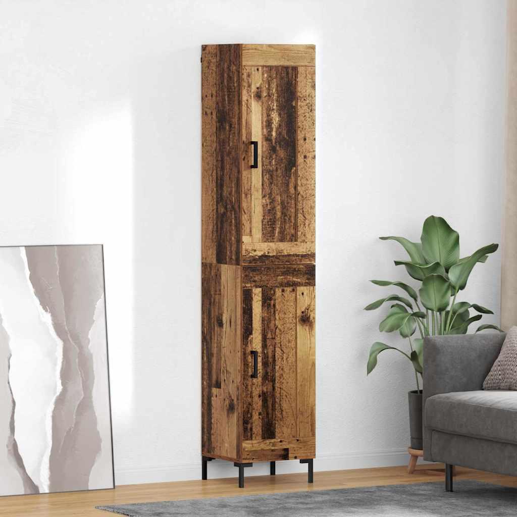 Highboard Gammelt træ 34,5 x 34 x 180 cm Konstrueret træ billede