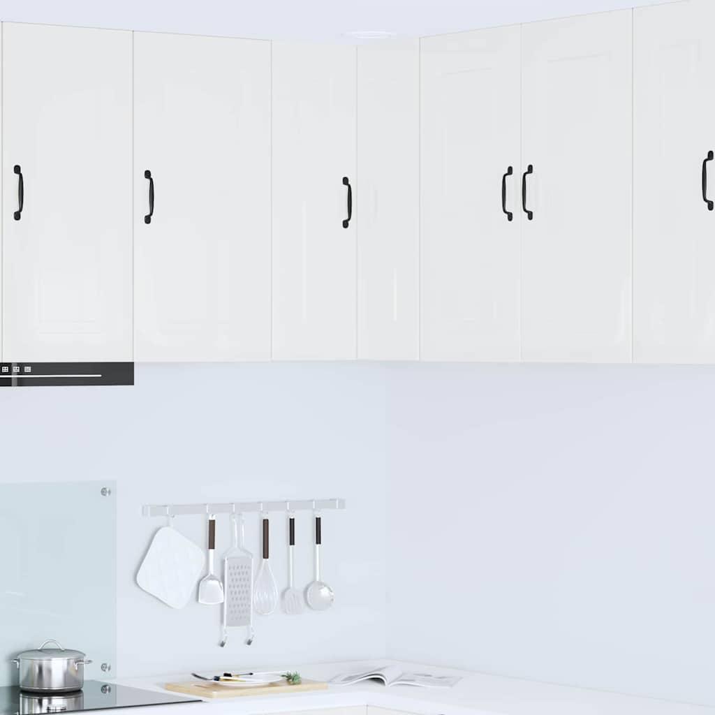 Vægskab til køkken med hylde Høj gloss hvid 57 x 57 x 80 cm billede