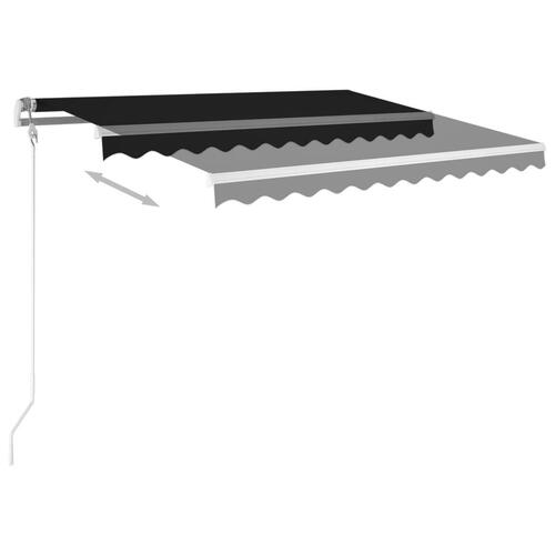 Markise m. LED + vindsensor 350x250 cm automatisk antracitgrå